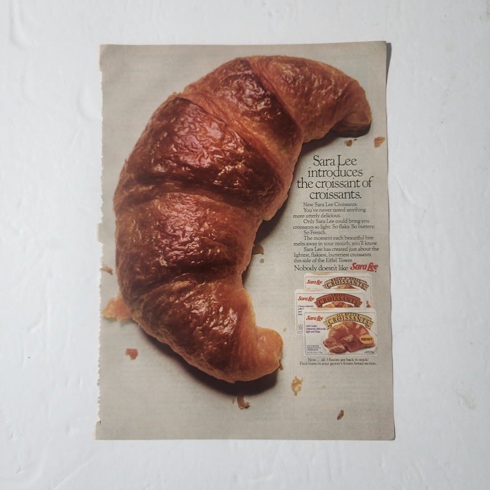 Vintage Print Ad Sara Lee Croissants clipping 1983 8x10.5